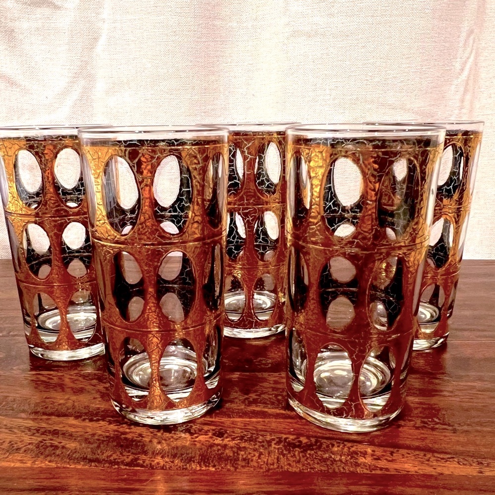 Vintage ✨ Culver Pisa Mid Century Glasses Set of 5 🥃
